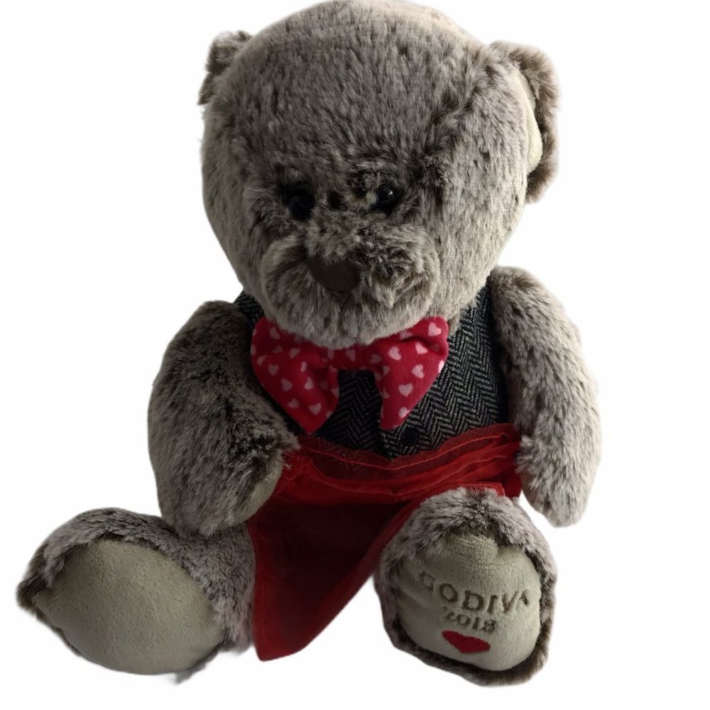 Collectible Godiva Gift Bear 2018 Red Bag Ring